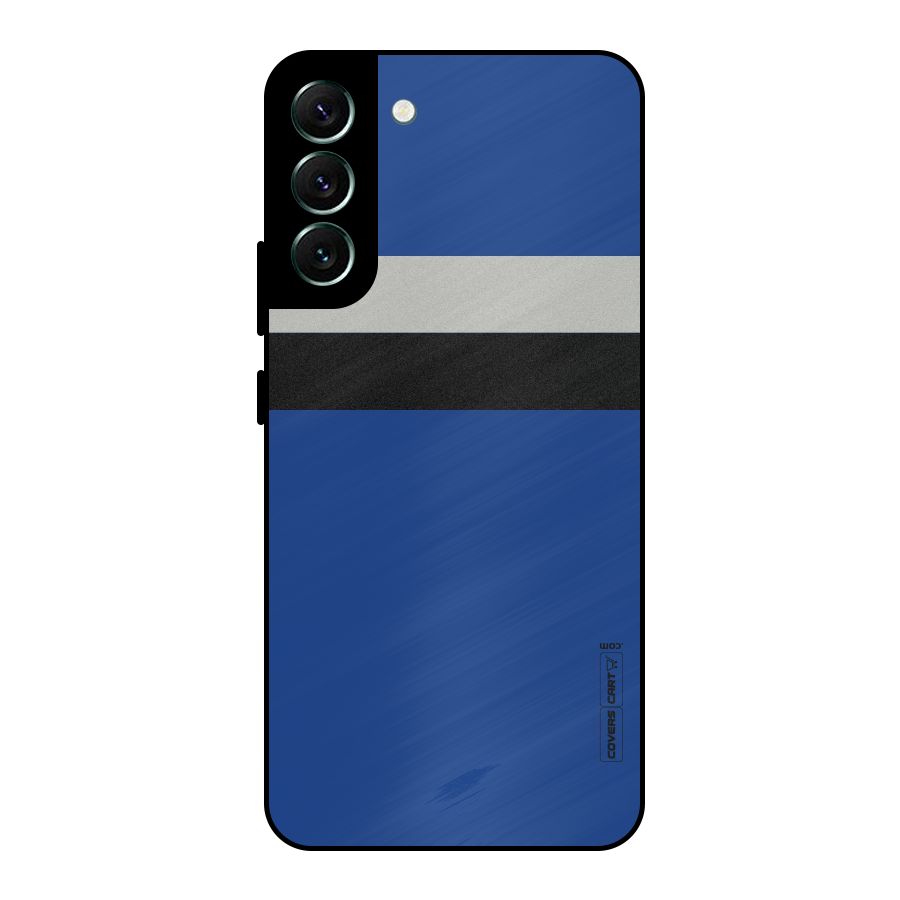 Grey Black Strips Metal Back Case for Galaxy S22 Plus 5G