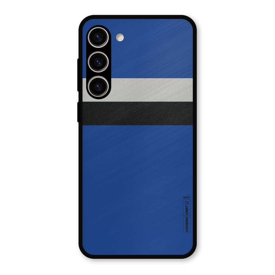 Grey Black Strips Metal Back Case for Galaxy S23 Plus