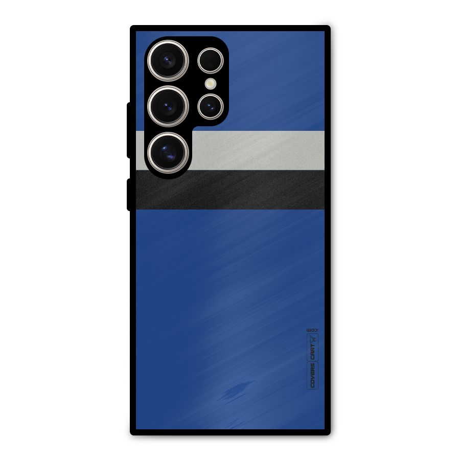 Grey Black Strips Metal Back Case for Galaxy S24 Ultra