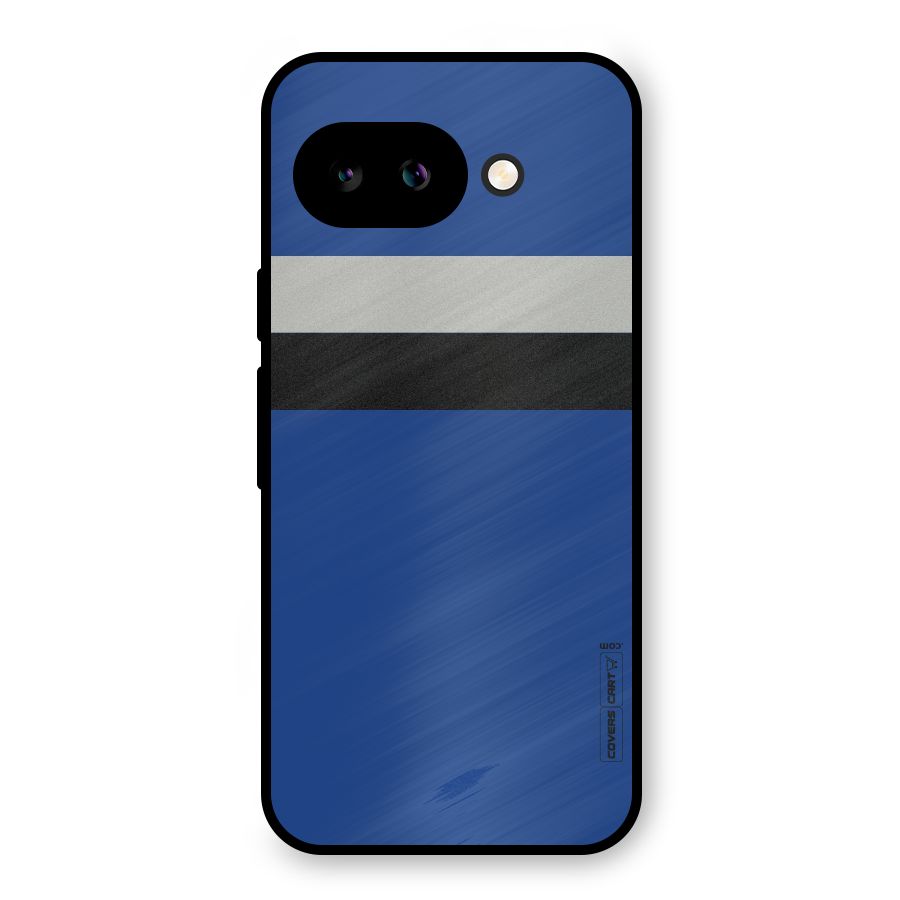 Grey Black Strips Metal Back Case for Google Pixel 9a
