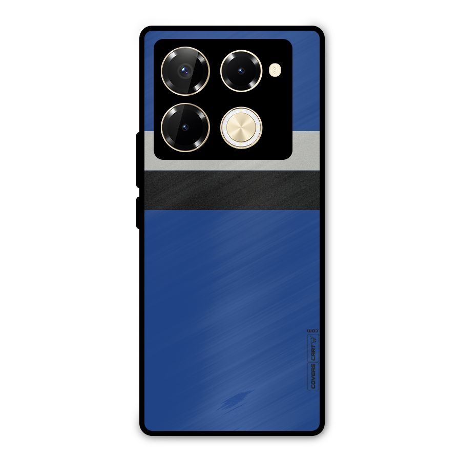 Grey Black Strips Metal Back Case for Infinix Note 40 Pro Plus