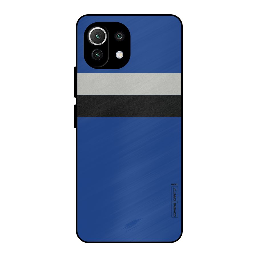 Grey Black Strips Metal Back Case for Mi 11 Lite