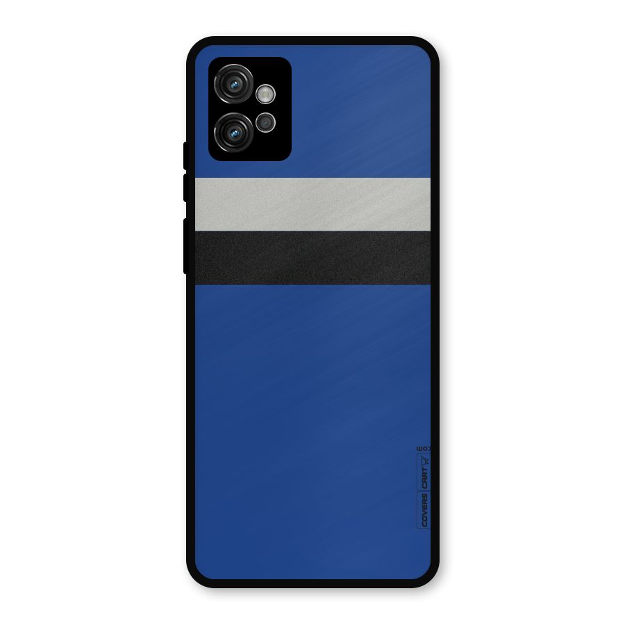 Grey Black Strips Metal Back Case for Moto G32