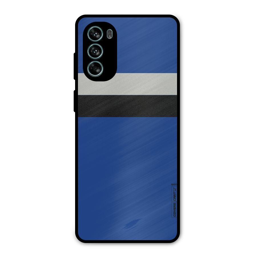 Grey Black Strips Metal Back Case for Moto G62