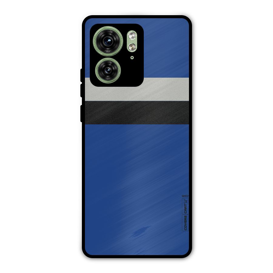 Grey Black Strips Metal Back Case for Motorola Edge 40 5G