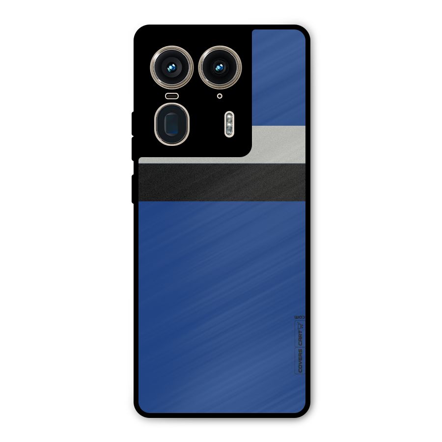 Grey Black Strips Metal Back Case for Motorola Edge 50 Ultra