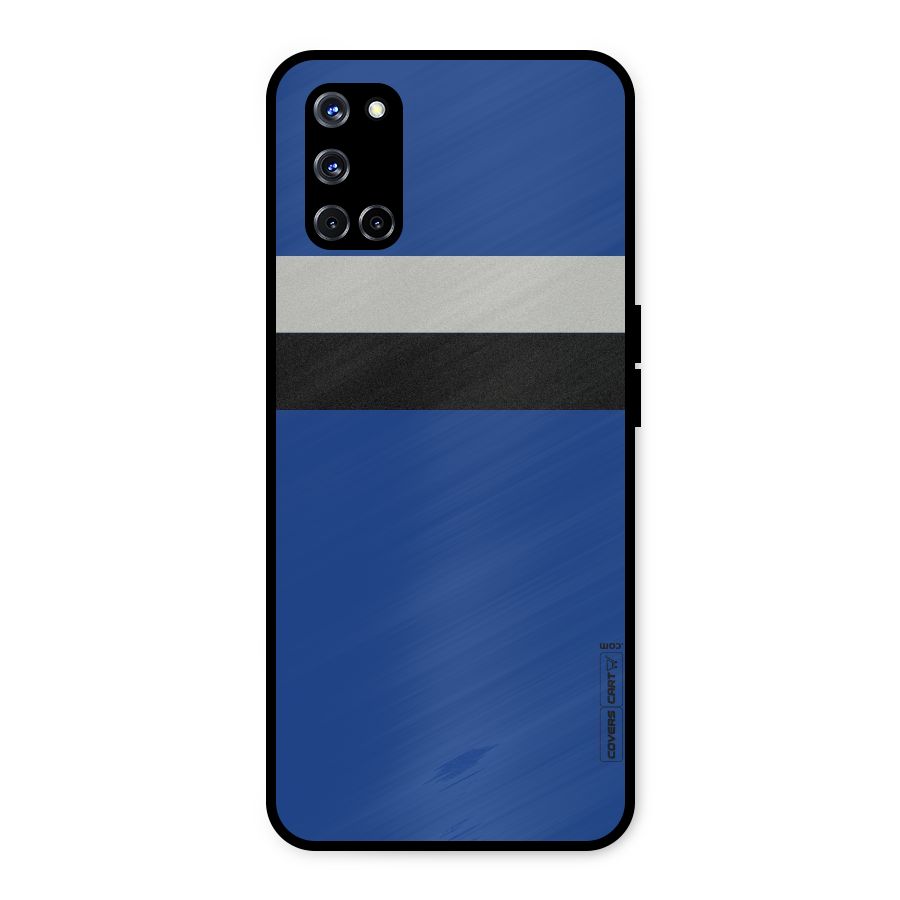 Grey Black Strips Metal Back Case for Oppo A52