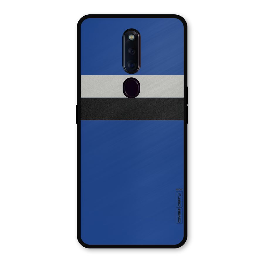 Grey Black Strips Metal Back Case for Oppo F11 Pro
