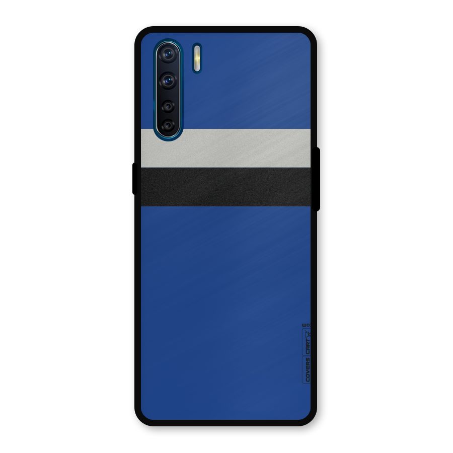 Grey Black Strips Metal Back Case for Oppo F15