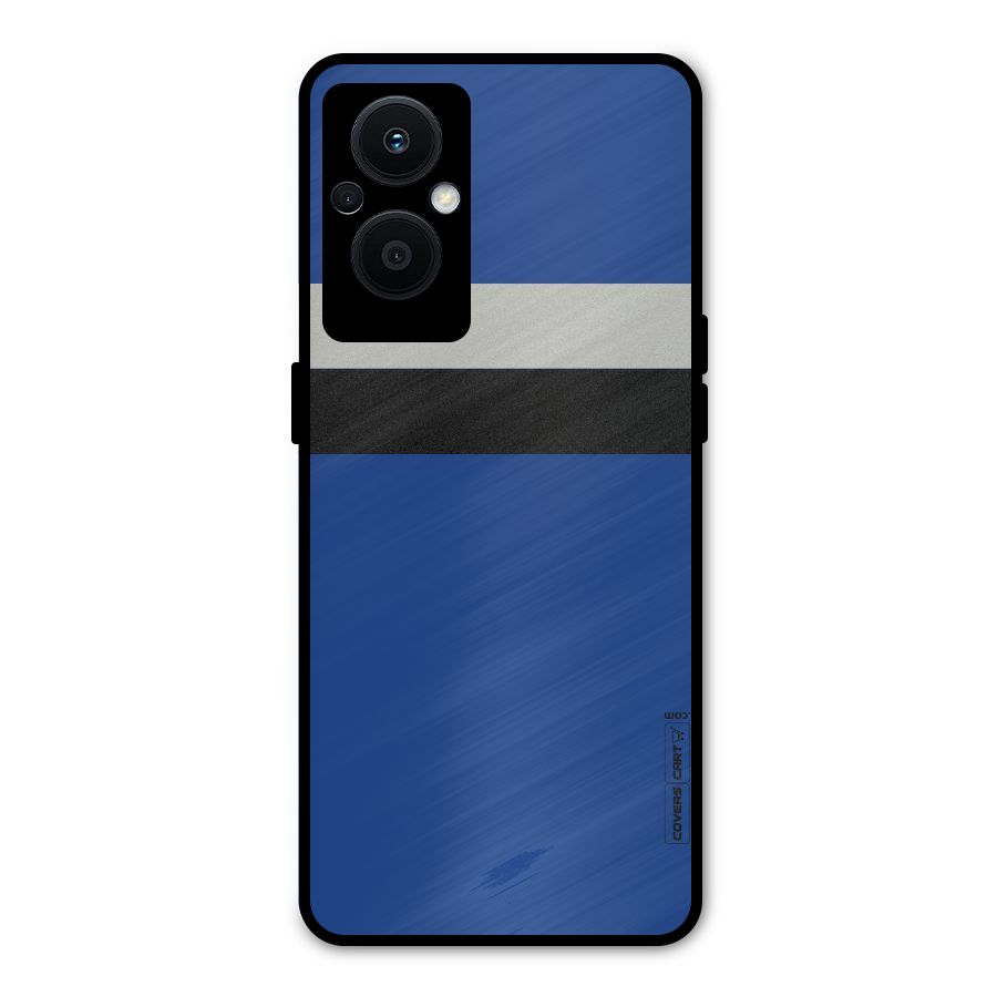 Grey Black Strips Metal Back Case for Oppo F21 Pro 5G