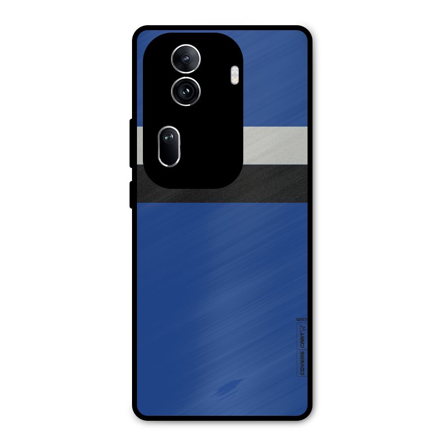 Grey Black Strips Metal Back Case for Oppo Reno11 Pro 5G
