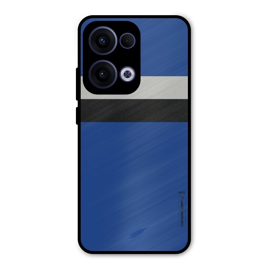 Grey Black Strips Metal Back Case for Oppo Reno13