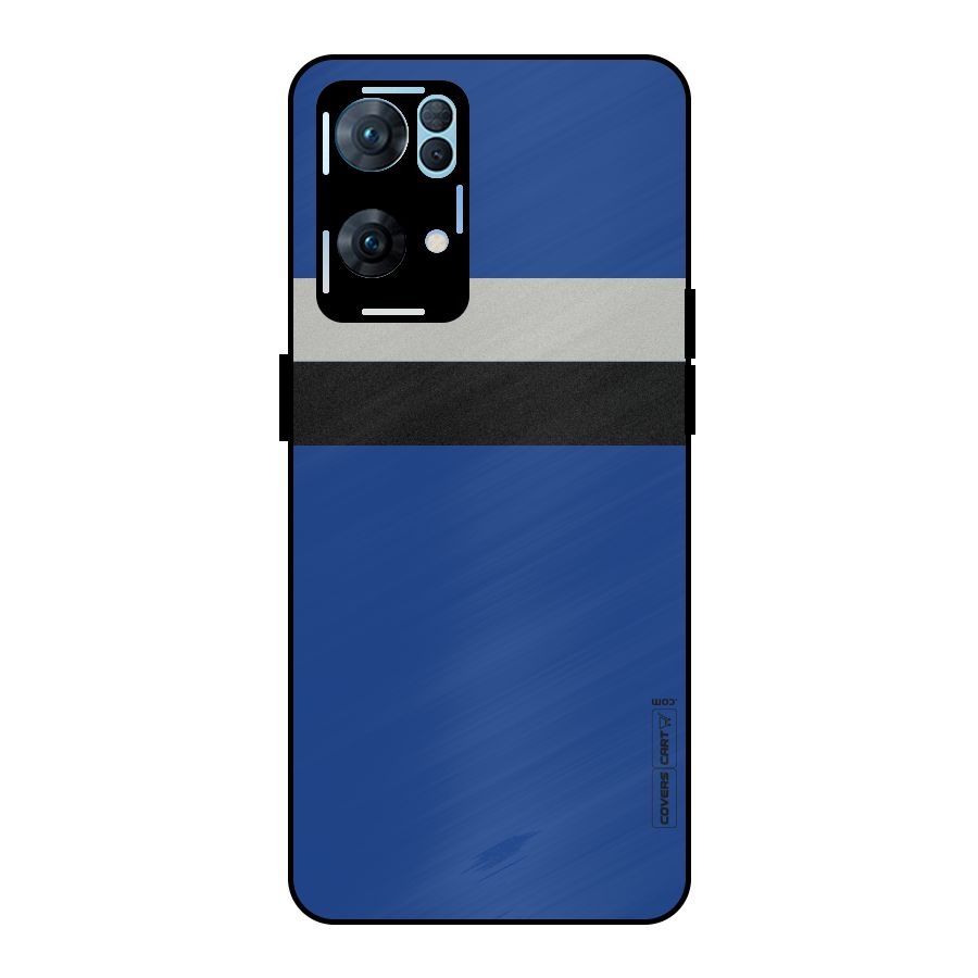Grey Black Strips Metal Back Case for Oppo Reno7 Pro 5G