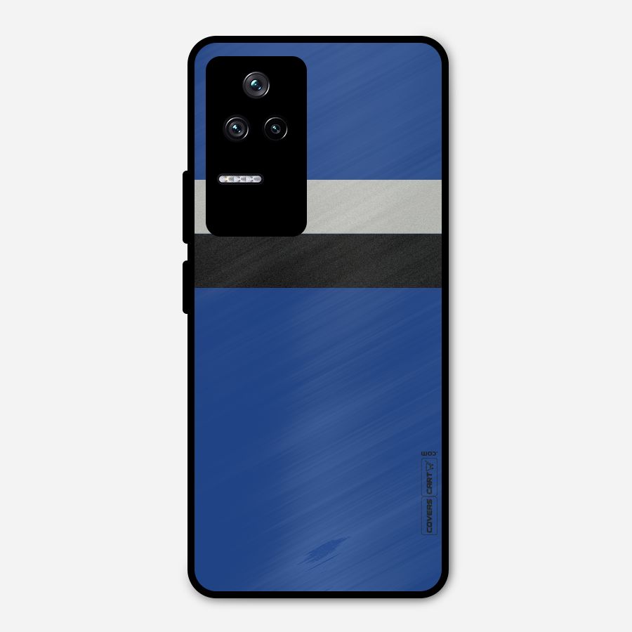 Grey Black Strips Metal Back Case for Poco F4 5G