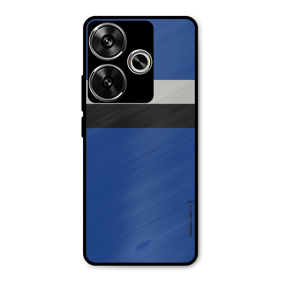 Grey Black Strips Metal Back Case for Poco F6