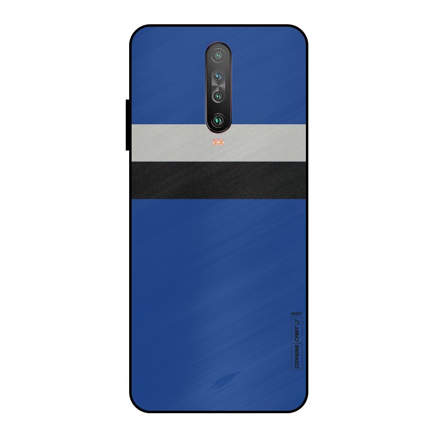 Grey Black Strips Metal Back Case for Poco X2