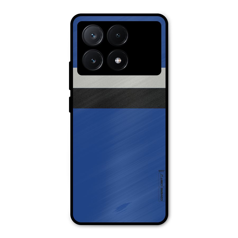 Grey Black Strips Metal Back Case for Poco X6 Pro
