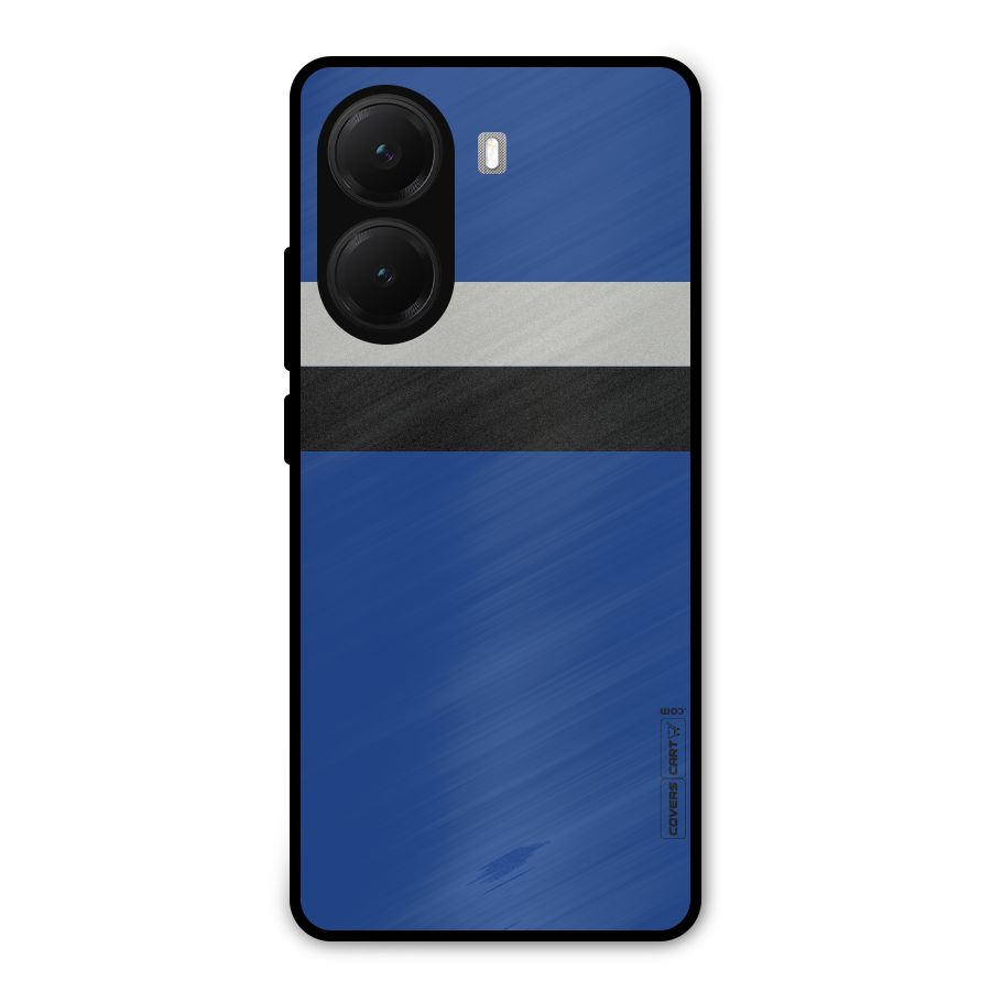 Grey Black Strips Metal Back Case for Poco X7 Pro