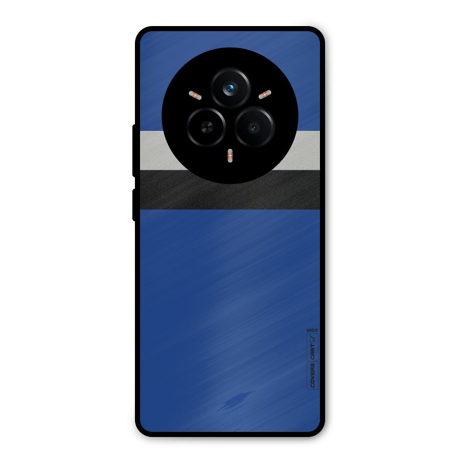 Grey Black Strips Metal Back Case for Realme 14 Pro Plus