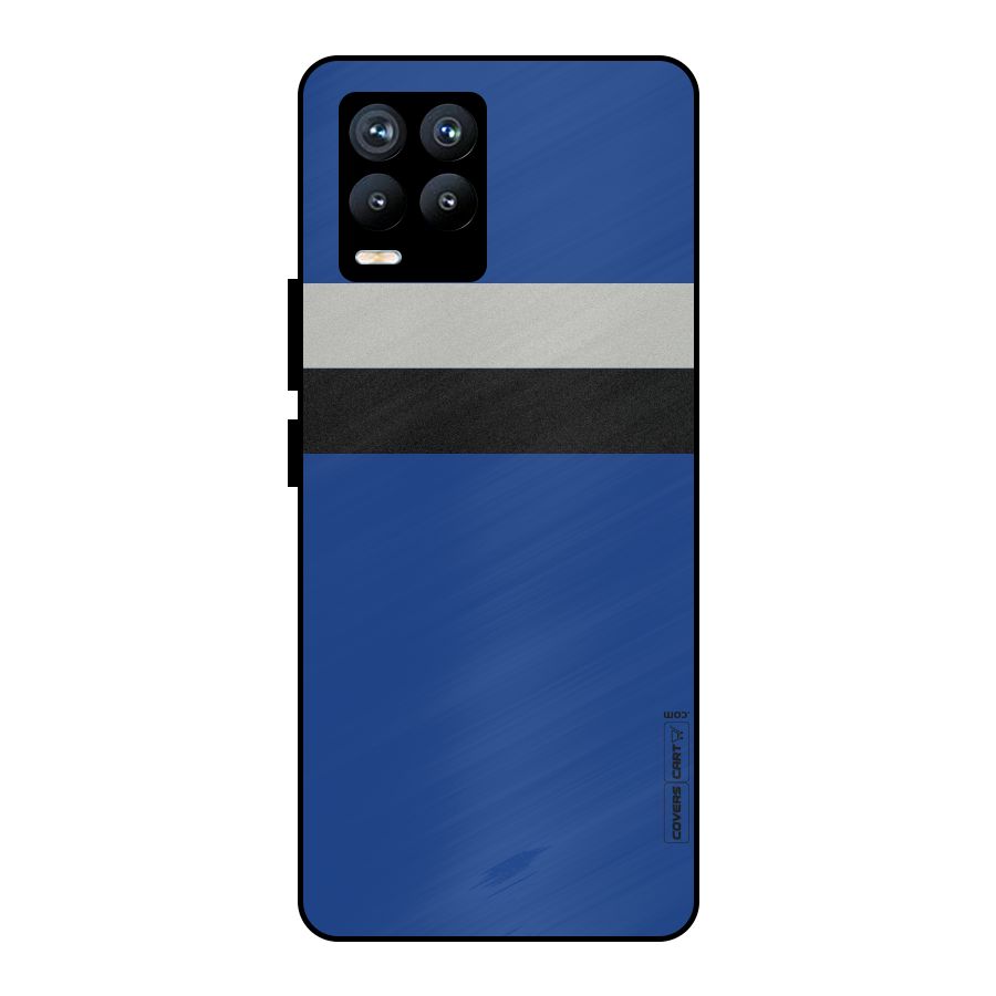 Grey Black Strips Metal Back Case for Realme 8 Pro