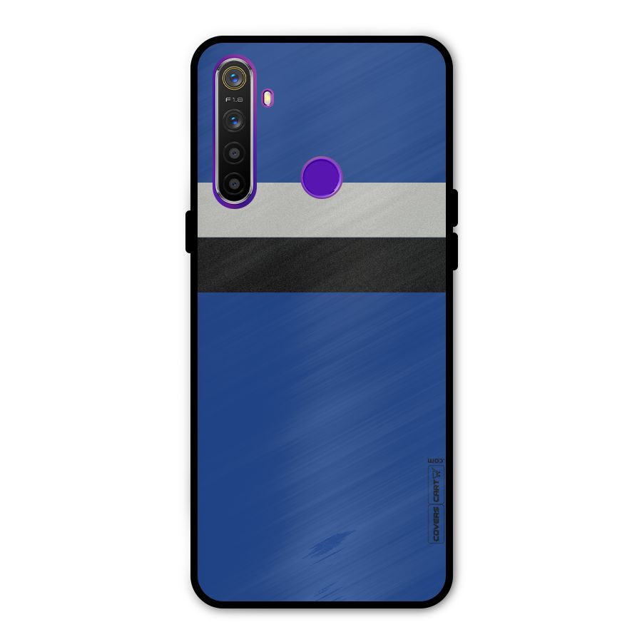 Grey Black Strips Metal Back Case for Realme Narzo 10