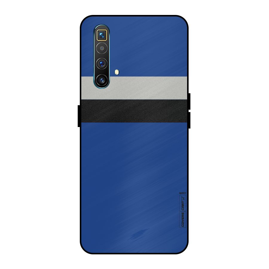 Grey Black Strips Metal Back Case for Realme X3