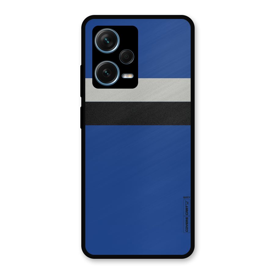 Grey Black Strips Metal Back Case for Redmi Note 12 Pro Plus 5G