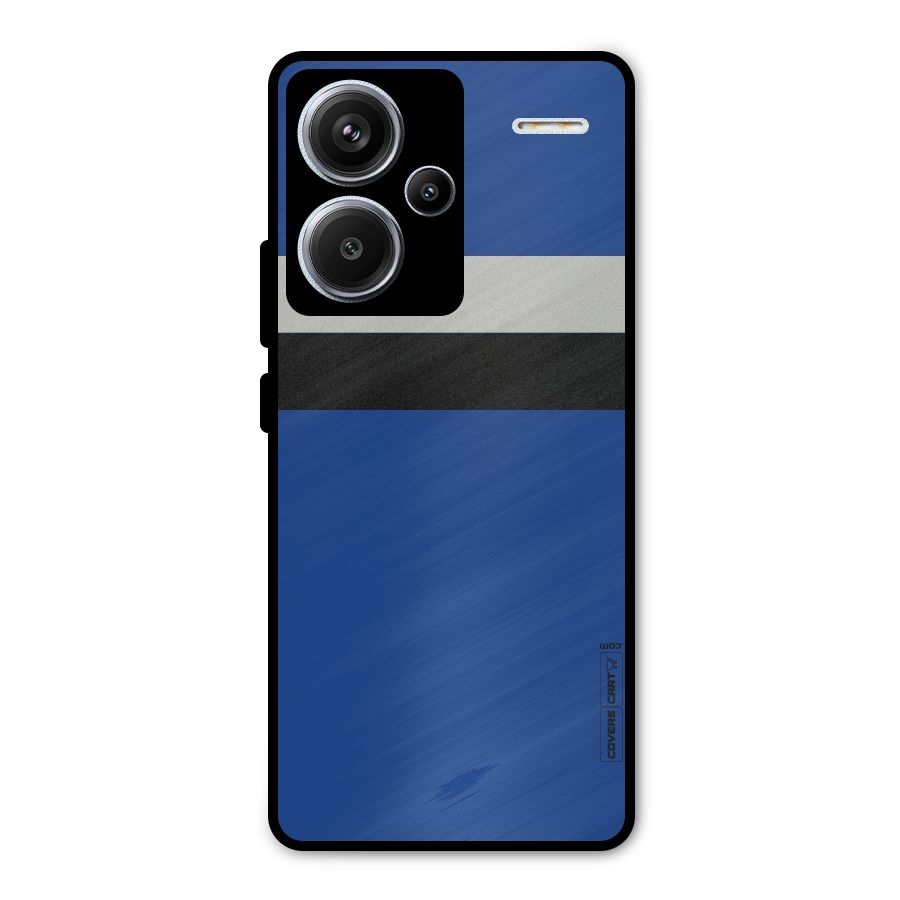 Grey Black Strips Metal Back Case for Redmi Note 13 Pro Plus