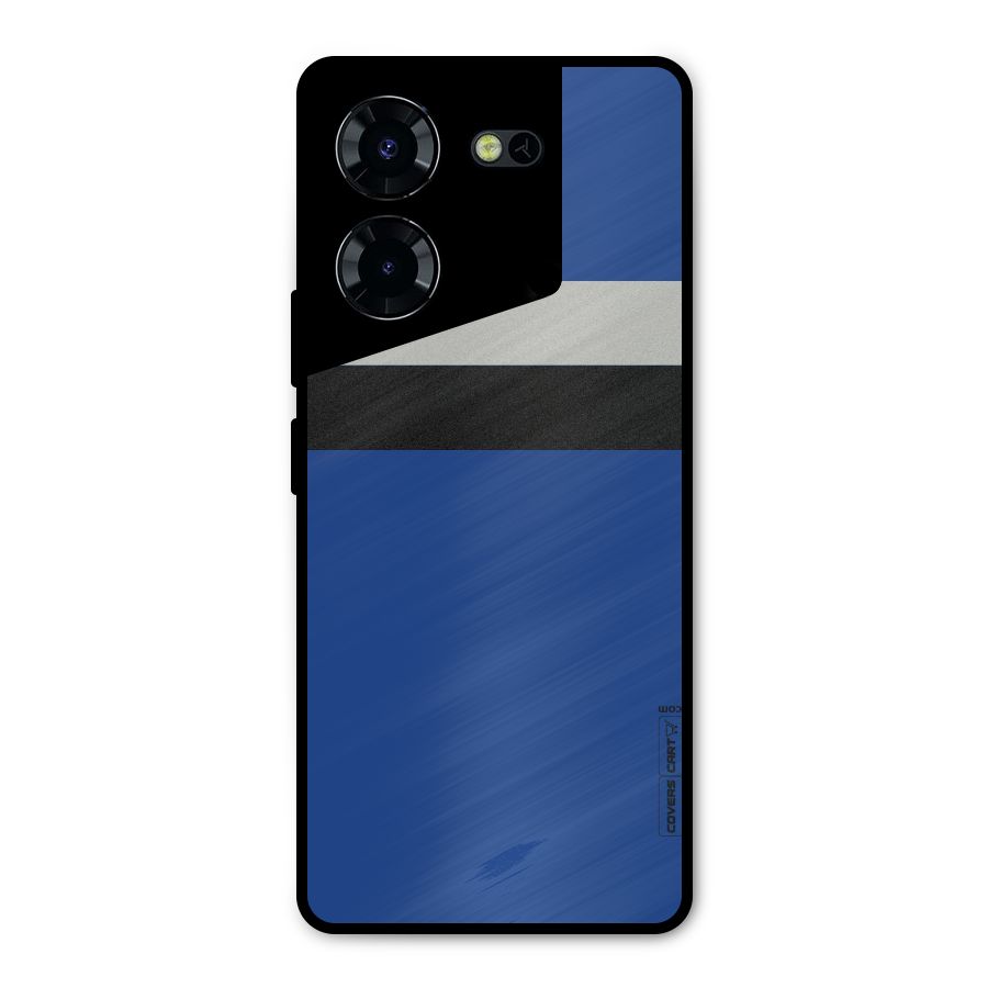 Grey Black Strips Metal Back Case for Tecno Pova 5 Pro 5G