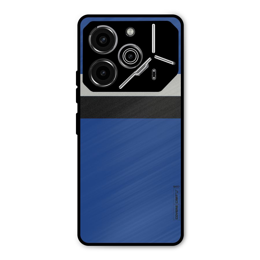 Grey Black Strips Metal Back Case for Tecno Pova 6 Pro