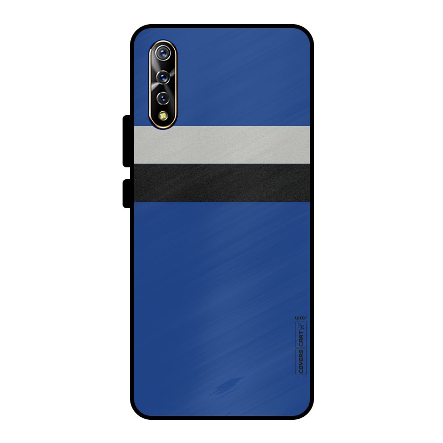 Grey Black Strips Metal Back Case for Vivo S1