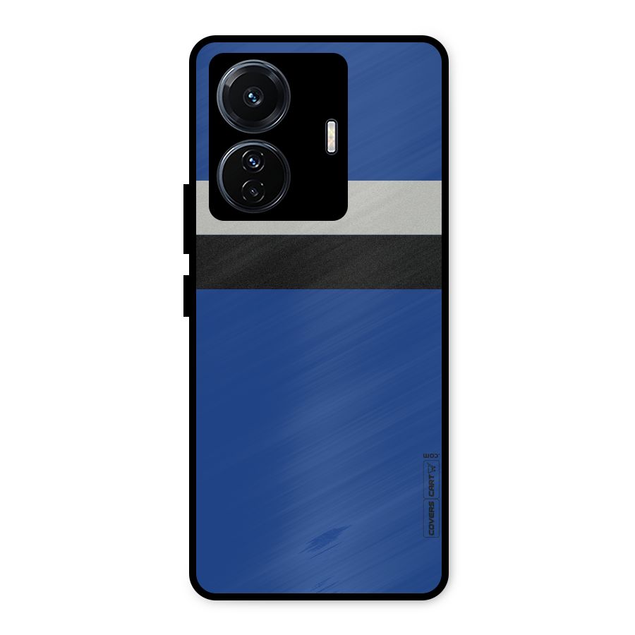 Grey Black Strips Metal Back Case for Vivo T1 Pro