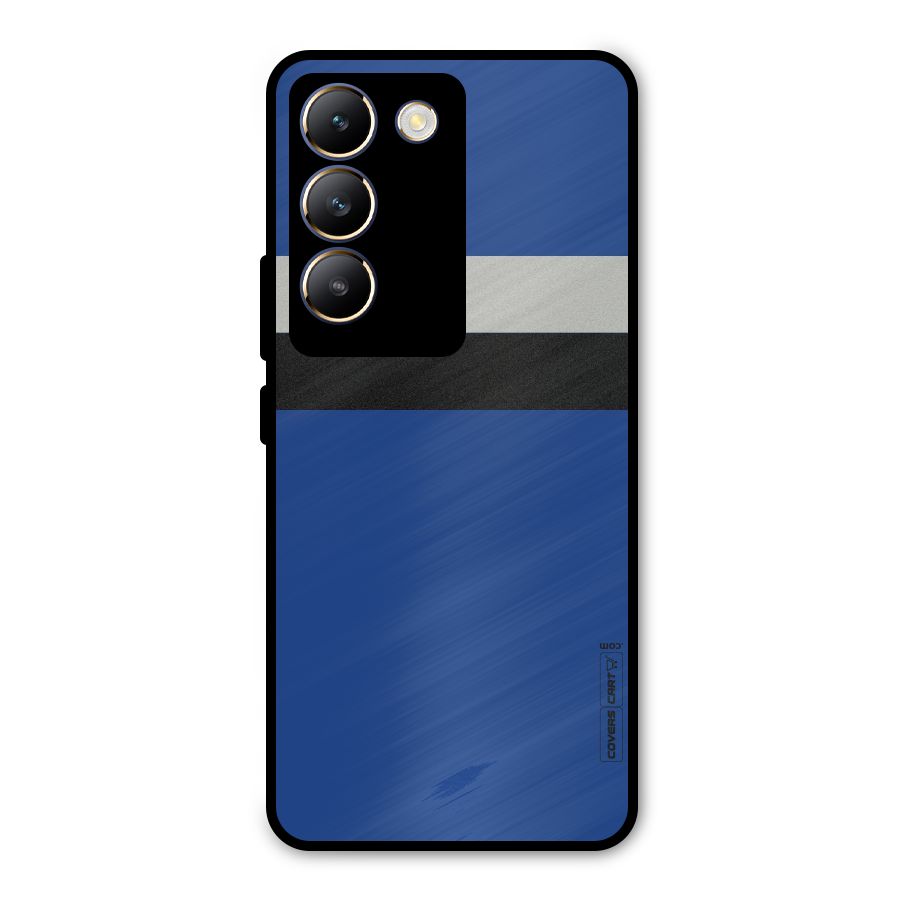 Grey Black Strips Metal Back Case for Vivo T3 5G