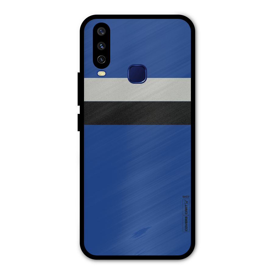 Grey Black Strips Metal Back Case for Vivo U10