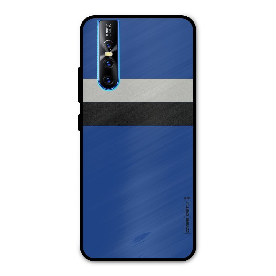 Grey Black Strips Metal Back Case for Vivo V15 Pro