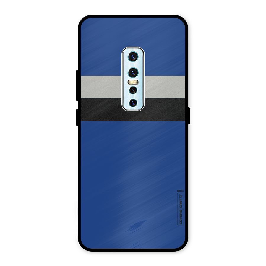 Grey Black Strips Metal Back Case for Vivo V17 Pro