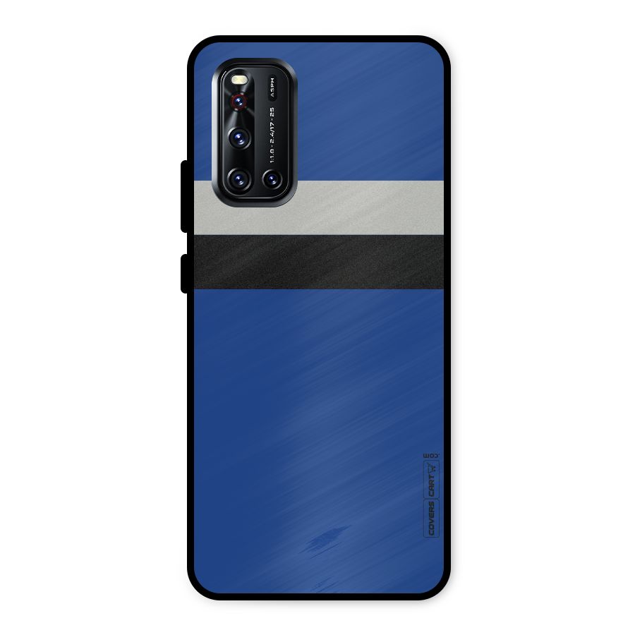 Grey Black Strips Metal Back Case for Vivo V19