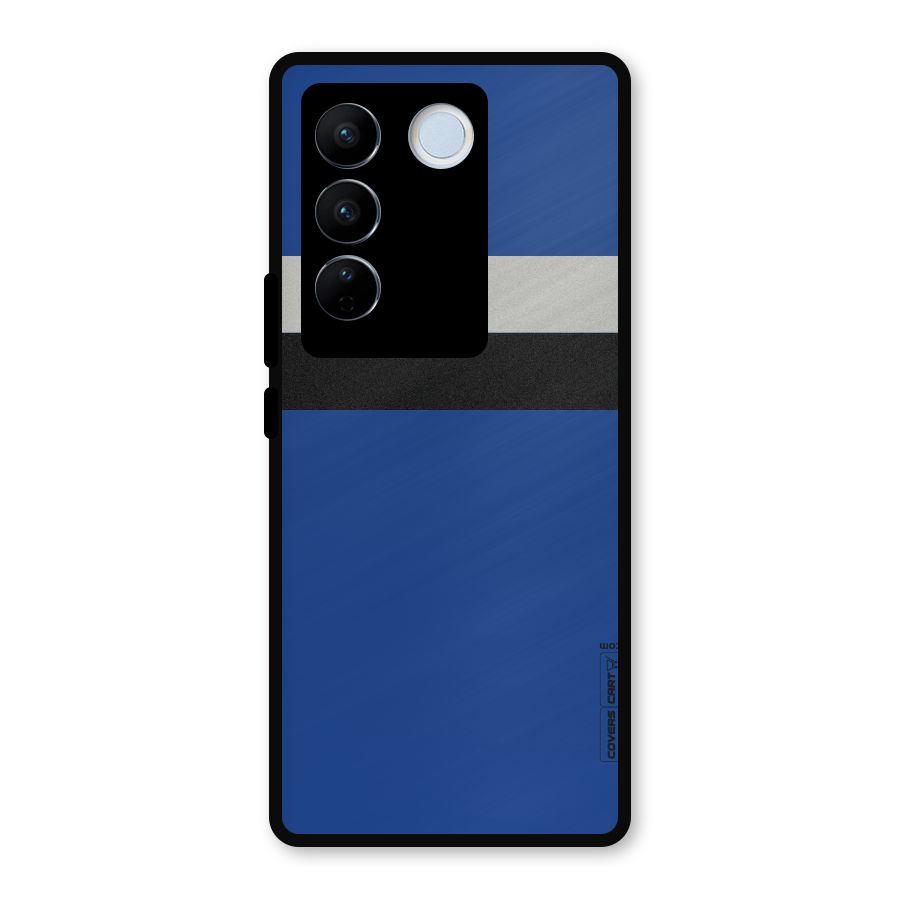 Grey Black Strips Metal Back Case for Vivo V27