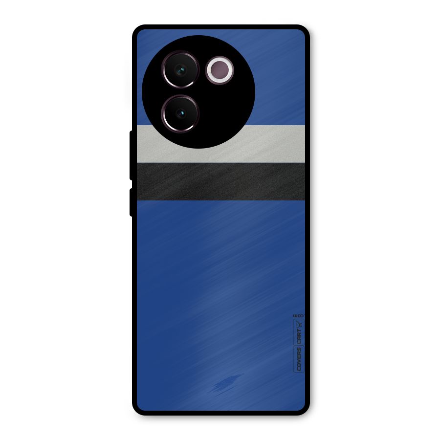 Grey Black Strips Metal Back Case for Vivo V30e