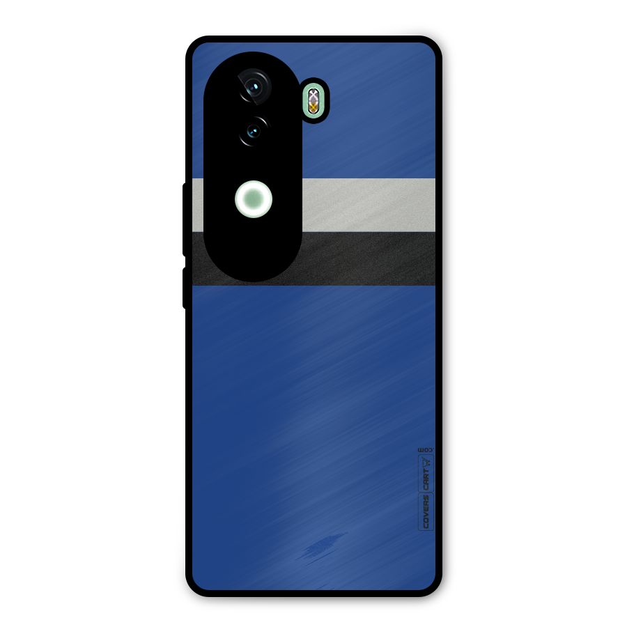 Grey Black Strips Metal Back Case for Vivo V40e