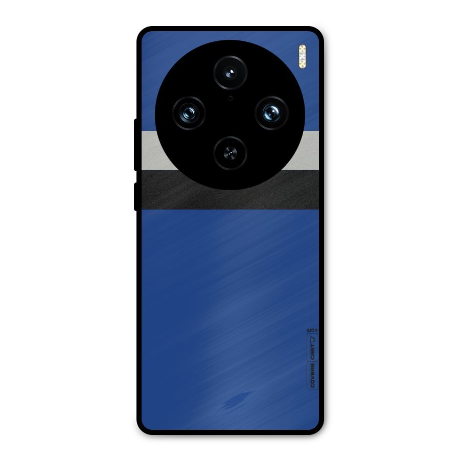 Grey Black Strips Metal Back Case for Vivo X100 Pro