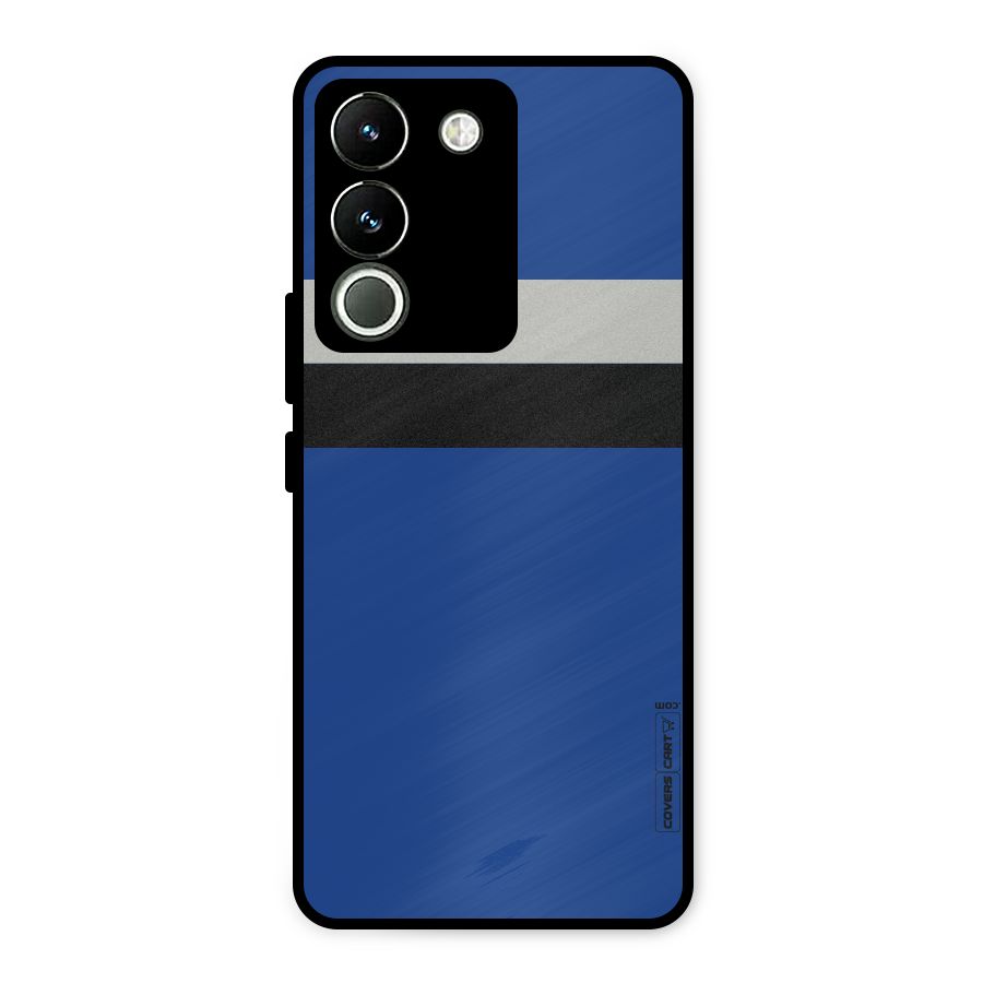 Grey Black Strips Metal Back Case for Vivo Y200