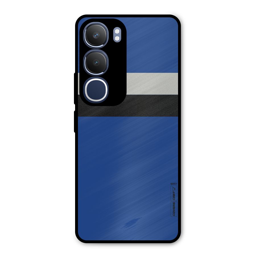 Grey Black Strips Metal Back Case for Vivo Y29