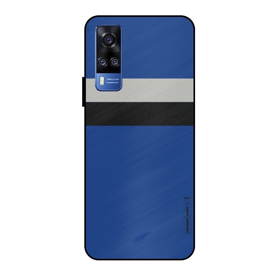 Grey Black Strips Metal Back Case for Vivo Y51