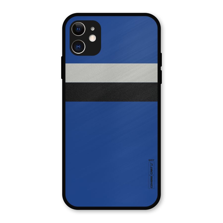 Grey Black Strips Metal Back Case for iPhone 11