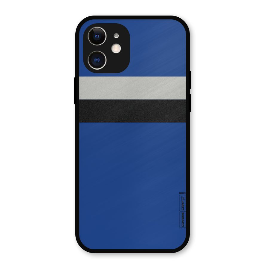 Grey Black Strips Metal Back Case for iPhone 12