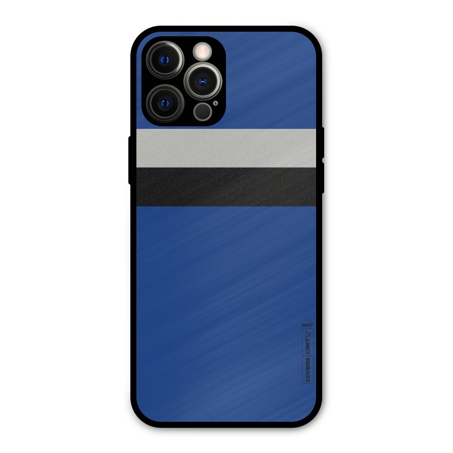 Grey Black Strips Metal Back Case for iPhone 12 Pro Max