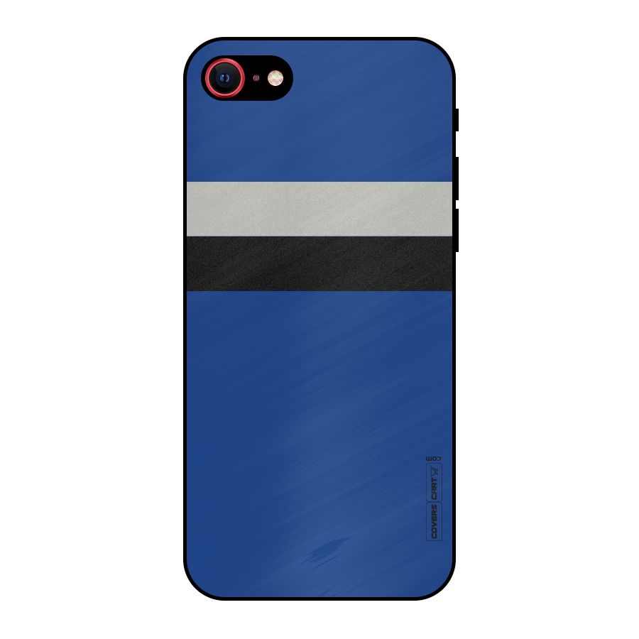 Grey Black Strips Metal Back Case for iPhone 7