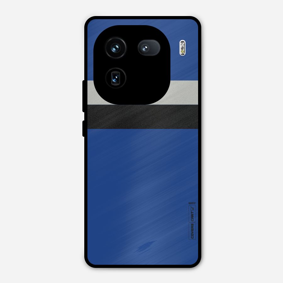 Grey Black Strips Metal Back Case for iQOO 12