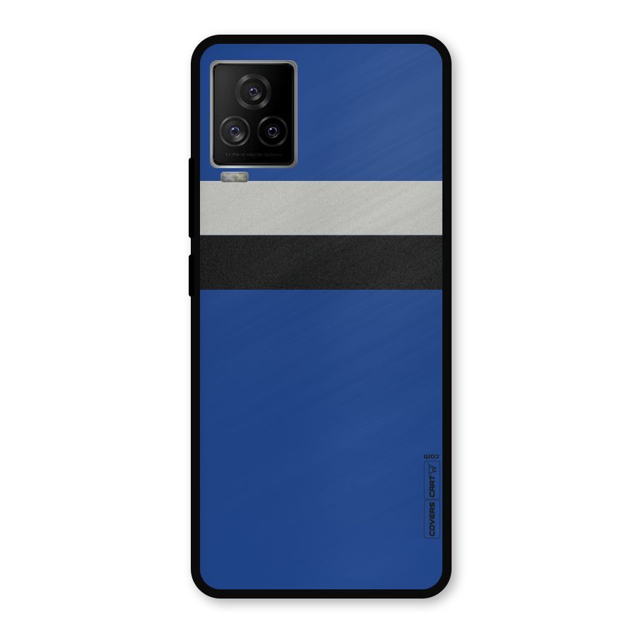 Grey Black Strips Metal Back Case for iQOO 7 Legend 5G